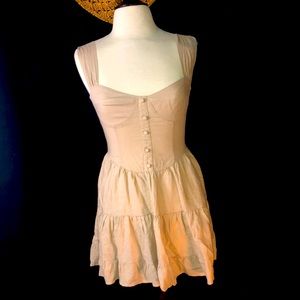 Forever 21 Tan cute button down dress like new .